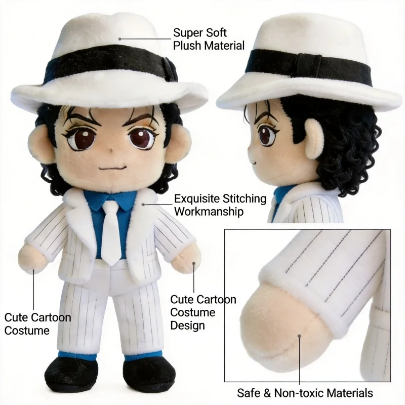 Michael MJ 24cm Plush Doll Soft Stuffed Toy Hug Pillow Cartoon Figure Exquisite Craft Collectible Figurine Home Decor Gift
Michael MJ 24cm Plush Doll Soft Stuffed Toy Hug Pillow Cartoon Figure Exquisite Craft Collectible Figurine Home Decor Gift