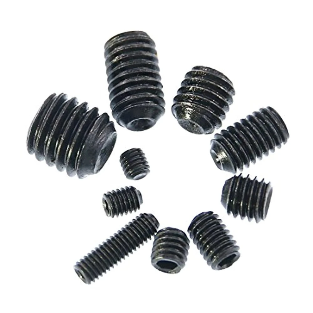 400pcs M3 M4 M5 M6 M8 DIN913 Carbon Steel Black Hex Hexagon Screws Socket Flat Point Grub Bolt Set Screw Flat-end Machine Screws 
400pcs M3 M4 M5 M6 M8 DIN913 Carbon Steel Black Hex Hexagon Screws Socket Flat Point Grub Bolt Set Screw Flat-end Machine Screws