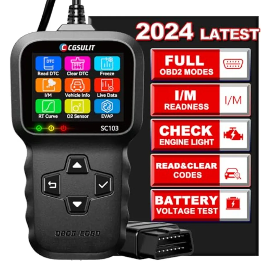 OBD2 Scanner SC103 Car Code Reader Diagnose Check Engine Light Smog Check DTCs Scan Tool Live Data Stream Voltage Test for Vehi
OBD2 Scanner SC103 Car Code Reader Diagnose Check Engine Light Smog Check DTCs Scan Tool Live Data Stream Voltage Test for Vehi