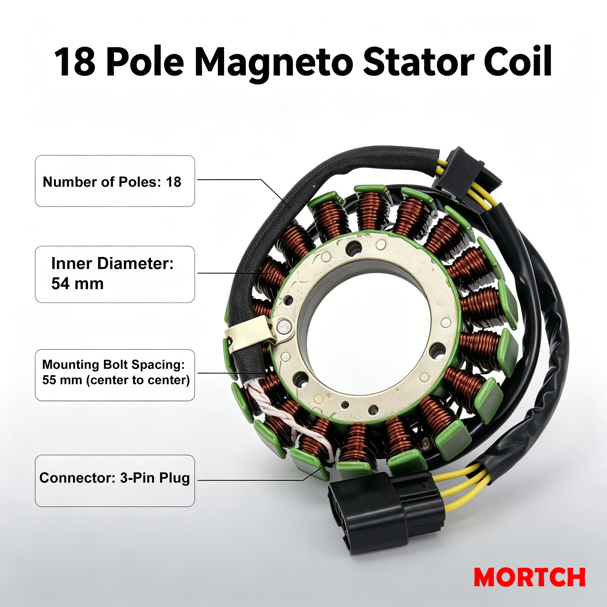 18 Pole High Power EPS Stator Coil Long Cable 0800-032000 Fit CFMOTO CF800UTR Z8 UForce 1000 ZForce 1000 800cc ATV Engine Parts
18 Pole High Power EPS Stator Coil Long Cable 0800-032000 Fit CFMOTO CF800UTR Z8 UForce 1000 ZForce 1000 800cc ATV Engine Parts