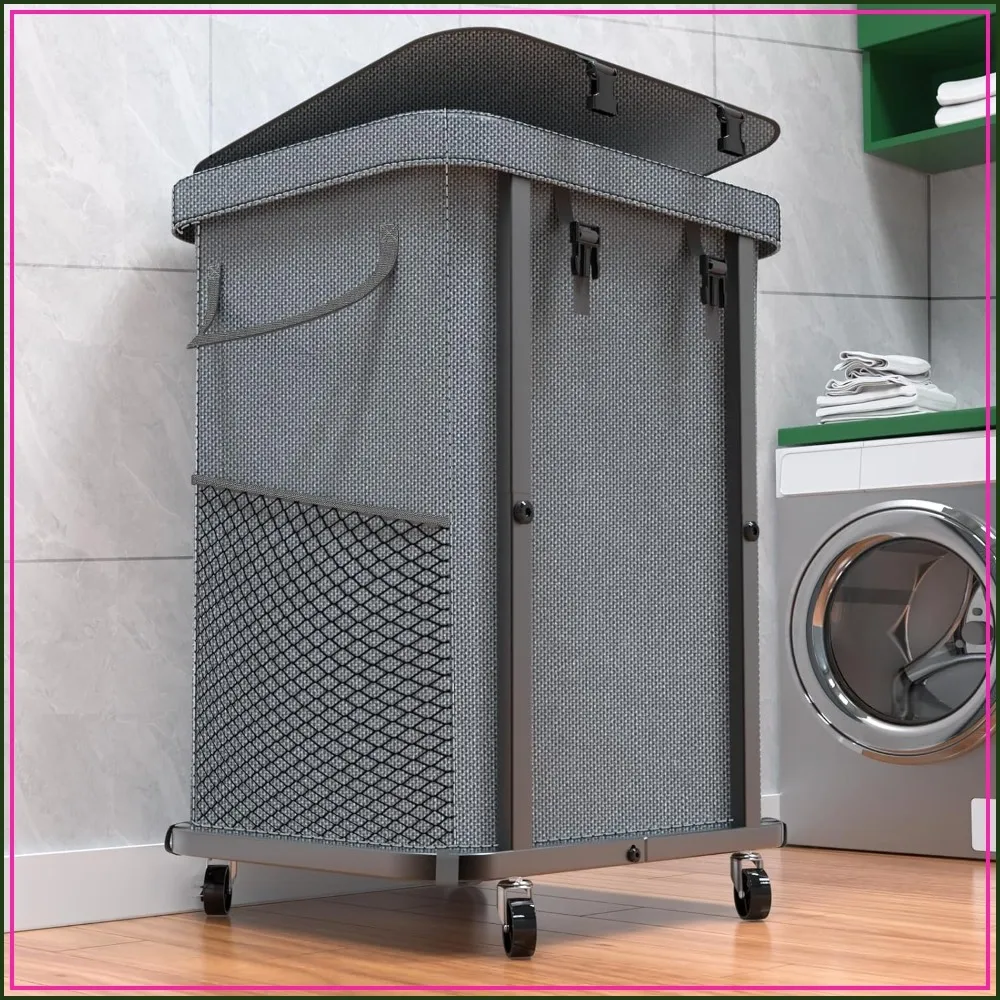 40 Gal(150L) Rolling Laundry Basket with Lid, Metal Frame & Removable Bag, for Laundry Room & Bedroom
40 Gal(150L) Rolling Laundry Basket with Lid, Metal Frame & Removable Bag, for Laundry Room & Bedroom