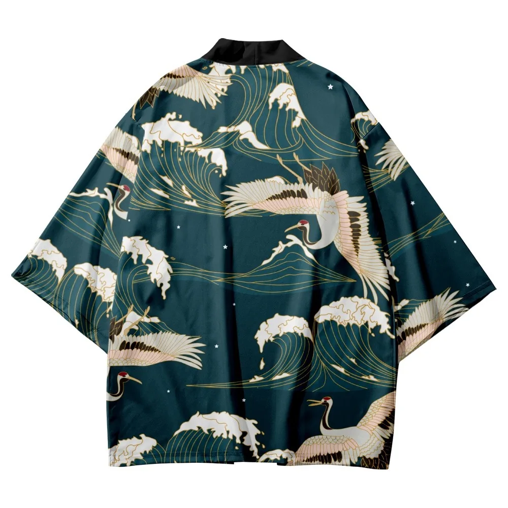 Fashion Wave Crane Printed Couple Women Men Japanese Kimono Cardigan Beach Shorts Harajuku Casual Loose Streetwear
Fashion Wave Crane Printed Couple Women Men Japanese Kimono Cardigan Beach Shorts Harajuku Casual Loose Streetwear