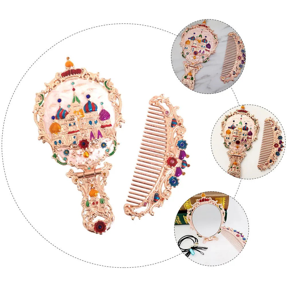 1 Set Mini Makeup Mirror Comb Foldable Compact Rose Gold Portable Handheld Vintage Vanity Mirror Stylish Gift Choice
1 Set Mini Makeup Mirror Comb Foldable Compact Rose Gold Portable Handheld Vintage Vanity Mirror Stylish Gift Choice