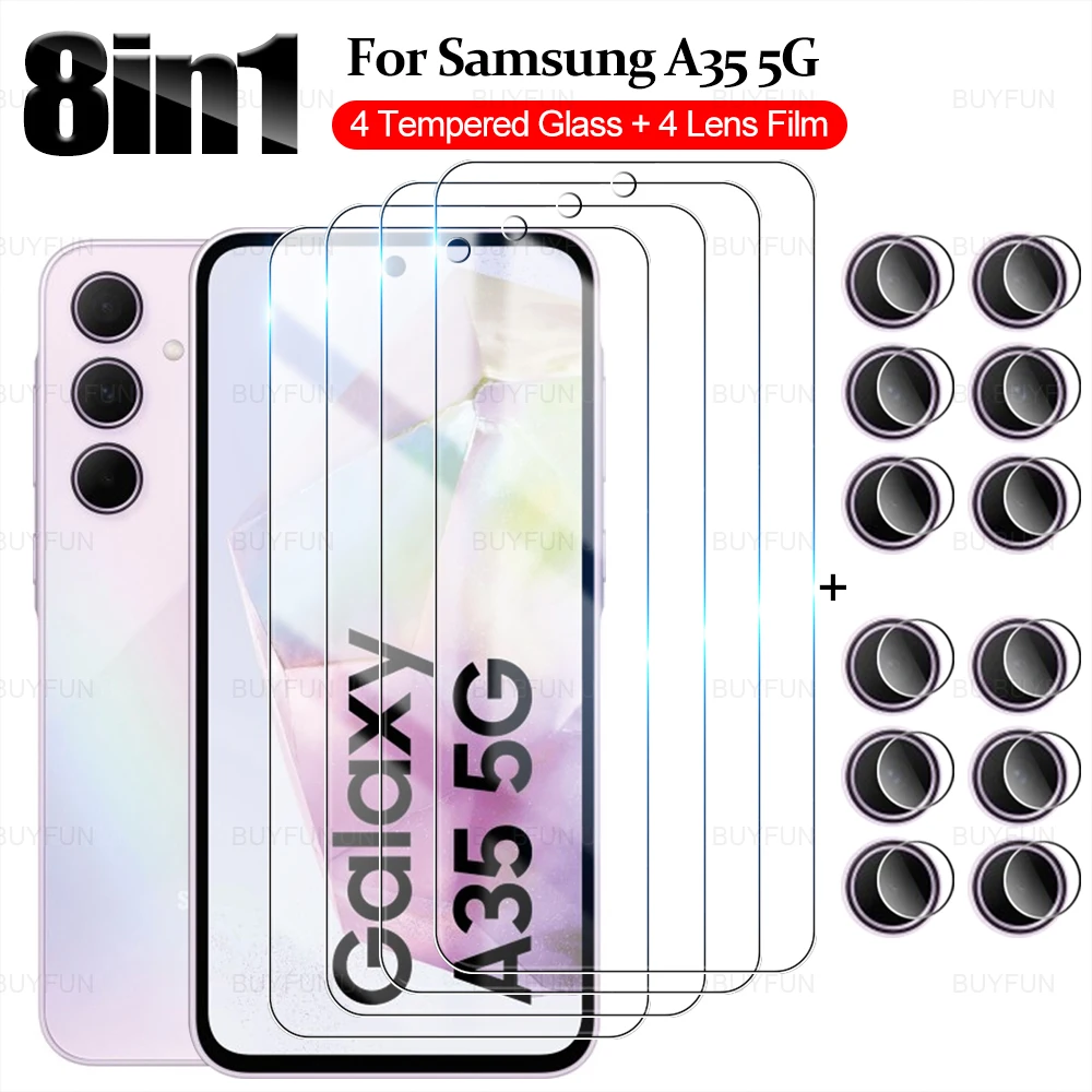 8 в 1 9H закаленное стекло и защитная пленка для камеры для Samsung Galaxy A35 5G, защита экрана Samsong Sumsung A 35 35A SamsungA35
8 в 1 9H закаленное стекло и защитная пленка для камеры для Samsung Galaxy A35 5G, защита экрана Samsong Sumsung A 35 35A SamsungA35