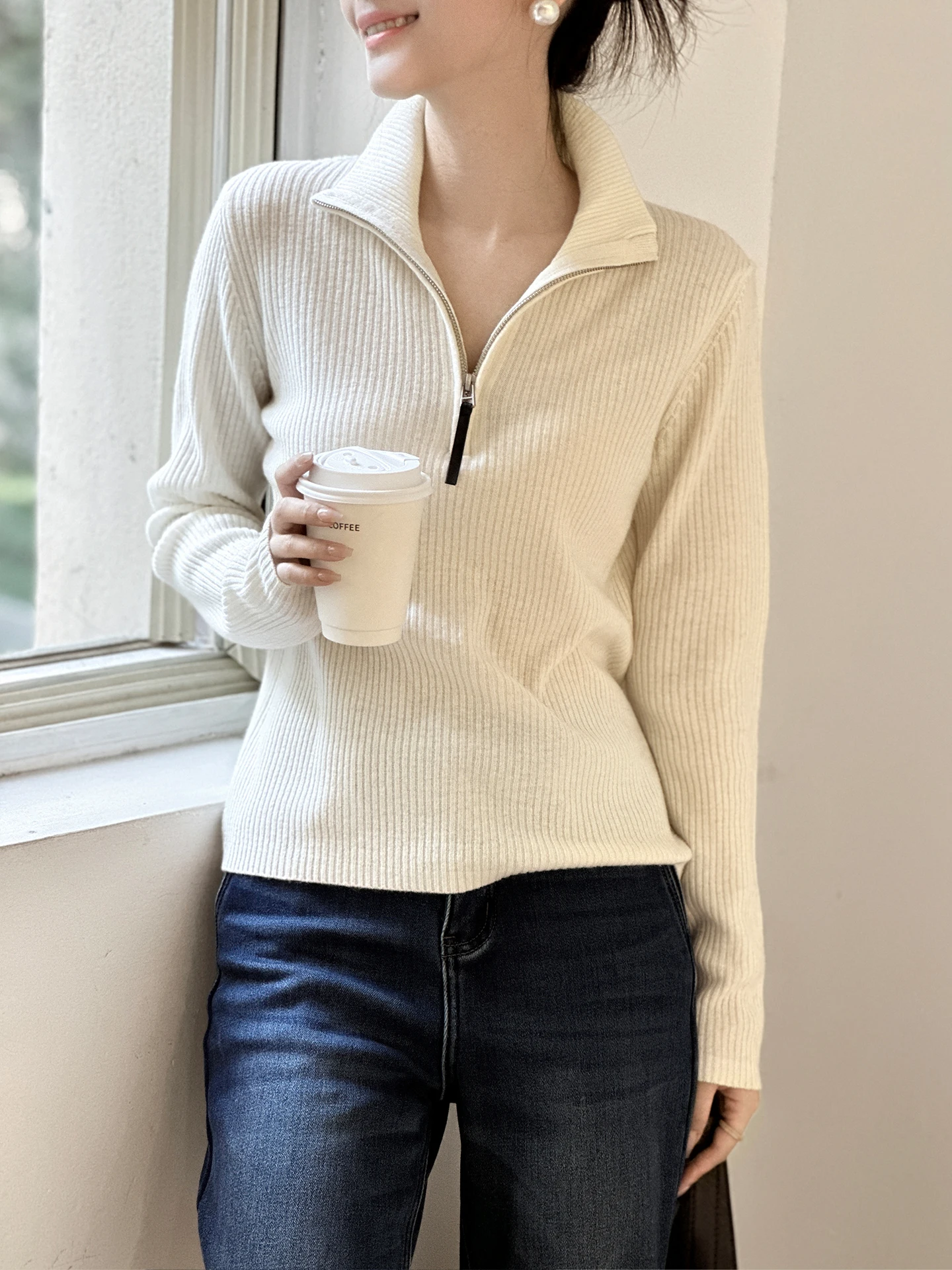 Ele Slim Fit High Collar f Zipper Camere Wool Knitwear Sweater Women's Winter New Sle Inner Wear Straight Cut Soft
Ele Slim Fit High Collar f Zipper Camere Wool Knitwear Sweater Women's Winter New Sle Inner Wear Straight Cut Soft