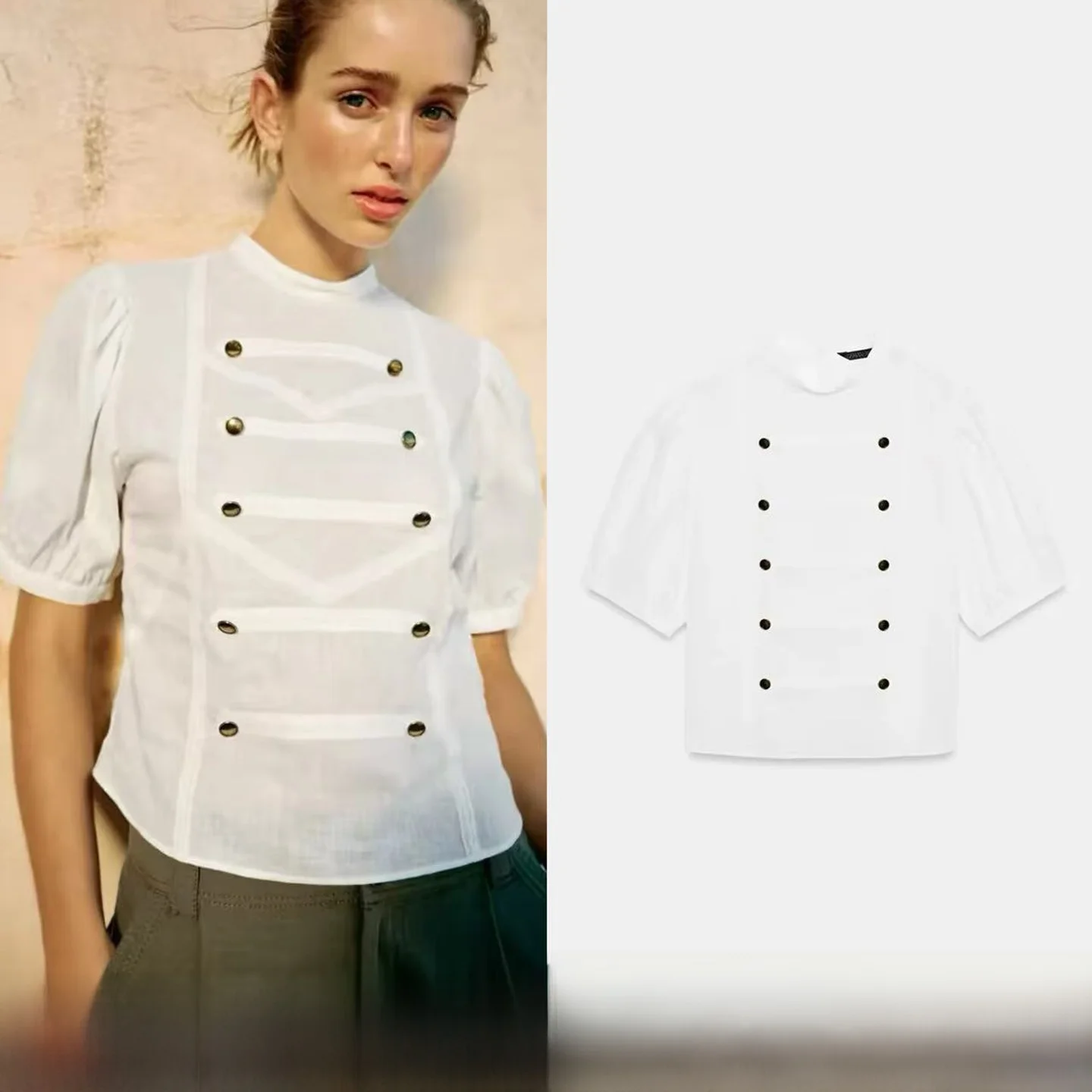 Summer 2026 New Women's Casual round Neck Bubble Sleeve Shirt Rope Knot Buttoning Short Sleeve Breathable Comfortable Fashion
Summer 2026 New Women's Casual round Neck Bubble Sleeve Shirt Rope Knot Buttoning Short Sleeve Breathable Comfortable Fashion