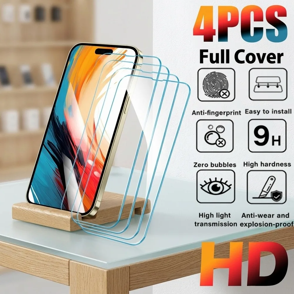 Комплект из 4 ультрапрочных защитных стекол Ultra HD для iPhone 17, 16, 15, 14 Pro Max, Air 17e, 16e, 15 Plus, 13, 12, 11 Pro, Mini – Защита от царапин
Комплект из 4 ультрапрочных защитных стекол Ultra HD для iPhone 17, 16, 15, 14 Pro Max, Air 17e, 16e, 15 Plus, 13, 12, 11 Pro, Mini – Защита от царапин