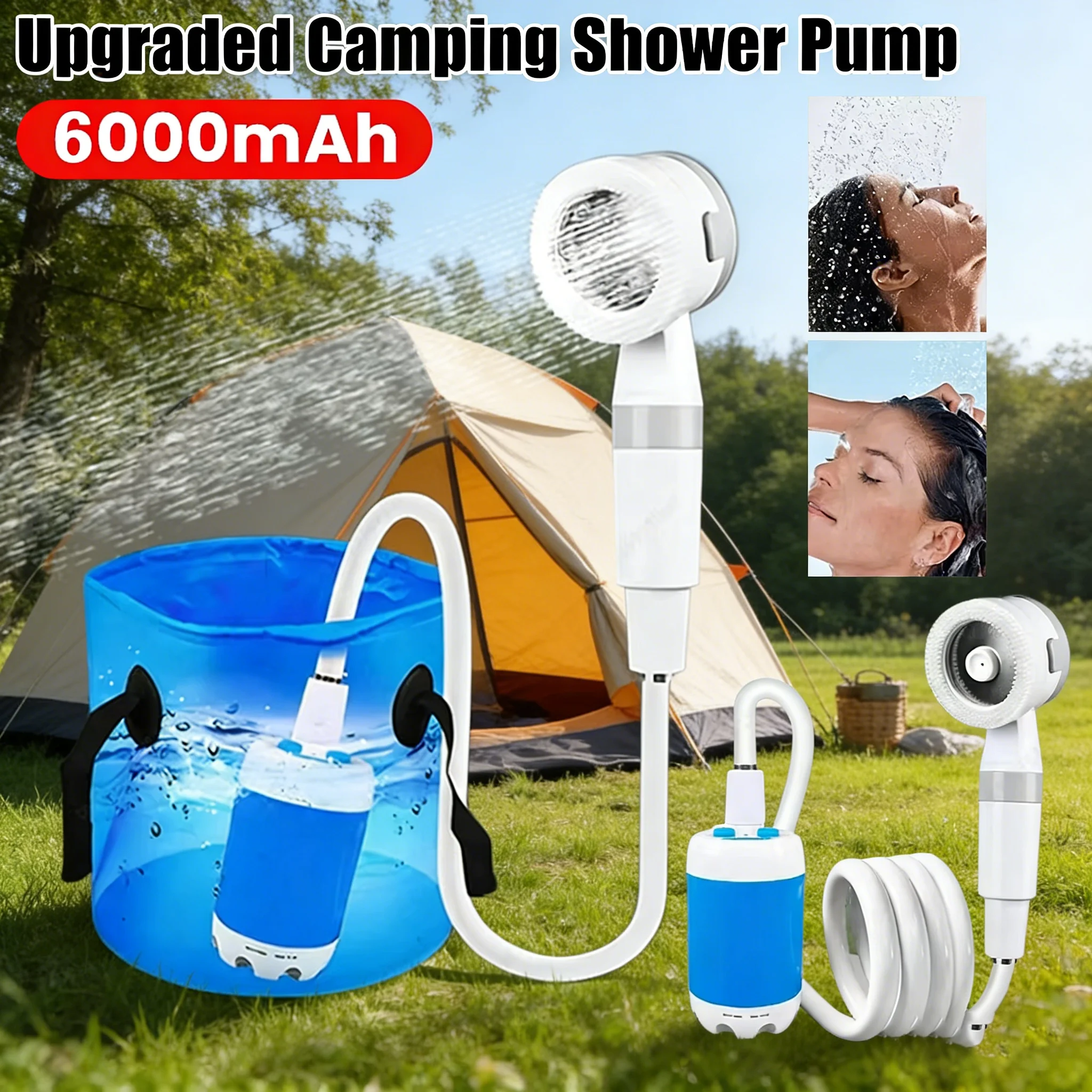 Portable Camping Shower Pump with Digital Display 4000mAh Upgraded Rechargeable Electric Shower Pump Camping Beach Dormitory
Portable Camping Shower Pump with Digital Display 4000mAh Upgraded Rechargeable Electric Shower Pump Camping Beach Dormitory