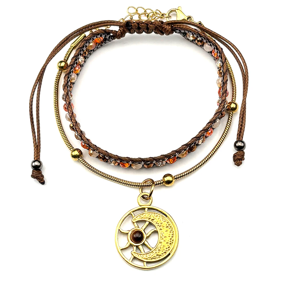 Bohemian Multi-Layer Beaded Tiger Eye Stone Moon Sun Bracelets For Women Men Stainless Steel Gold Color Hand Chain Jewelry Gift
Bohemian Multi-Layer Beaded Tiger Eye Stone Moon Sun Bracelets For Women Men Stainless Steel Gold Color Hand Chain Jewelry Gift