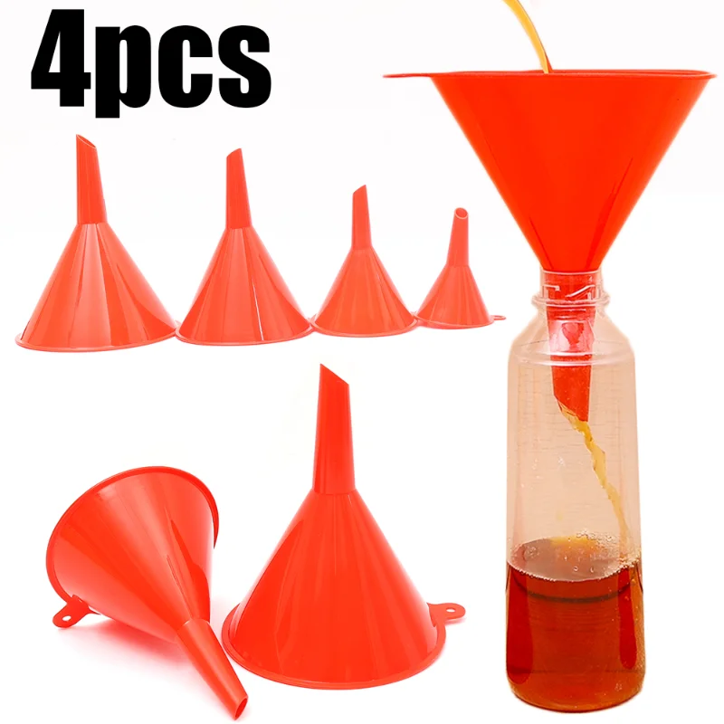 4Pcs 4 Sizes Car Refueling Funnels Car Motorcycle Refuel Filling Small Plastic Funnel Tools Oil Filling Equipment
4Pcs 4 Sizes Car Refueling Funnels Car Motorcycle Refuel Filling Small Plastic Funnel Tools Oil Filling Equipment
