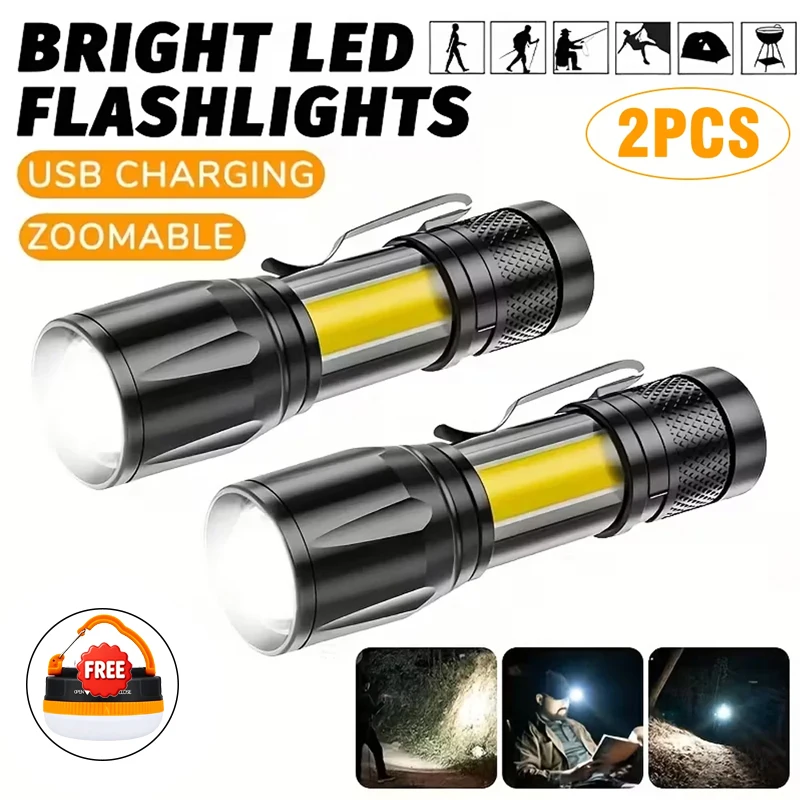 Powerful Mini LED Flashlight COB XPE Zoom Torch Built In Battery USB Rechargeable With Pen Clip Outdoor Camping Emergency Lamp
Powerful Mini LED Flashlight COB XPE Zoom Torch Built In Battery USB Rechargeable With Pen Clip Outdoor Camping Emergency Lamp
