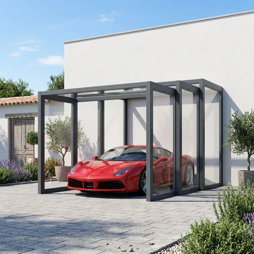 Foldable Movable Aluminum Carport, Modern Electric Retractable Smart Automatic Sunroom Garage Cover Easy Operation
Foldable Movable Aluminum Carport, Modern Electric Retractable Smart Automatic Sunroom Garage Cover Easy Operation