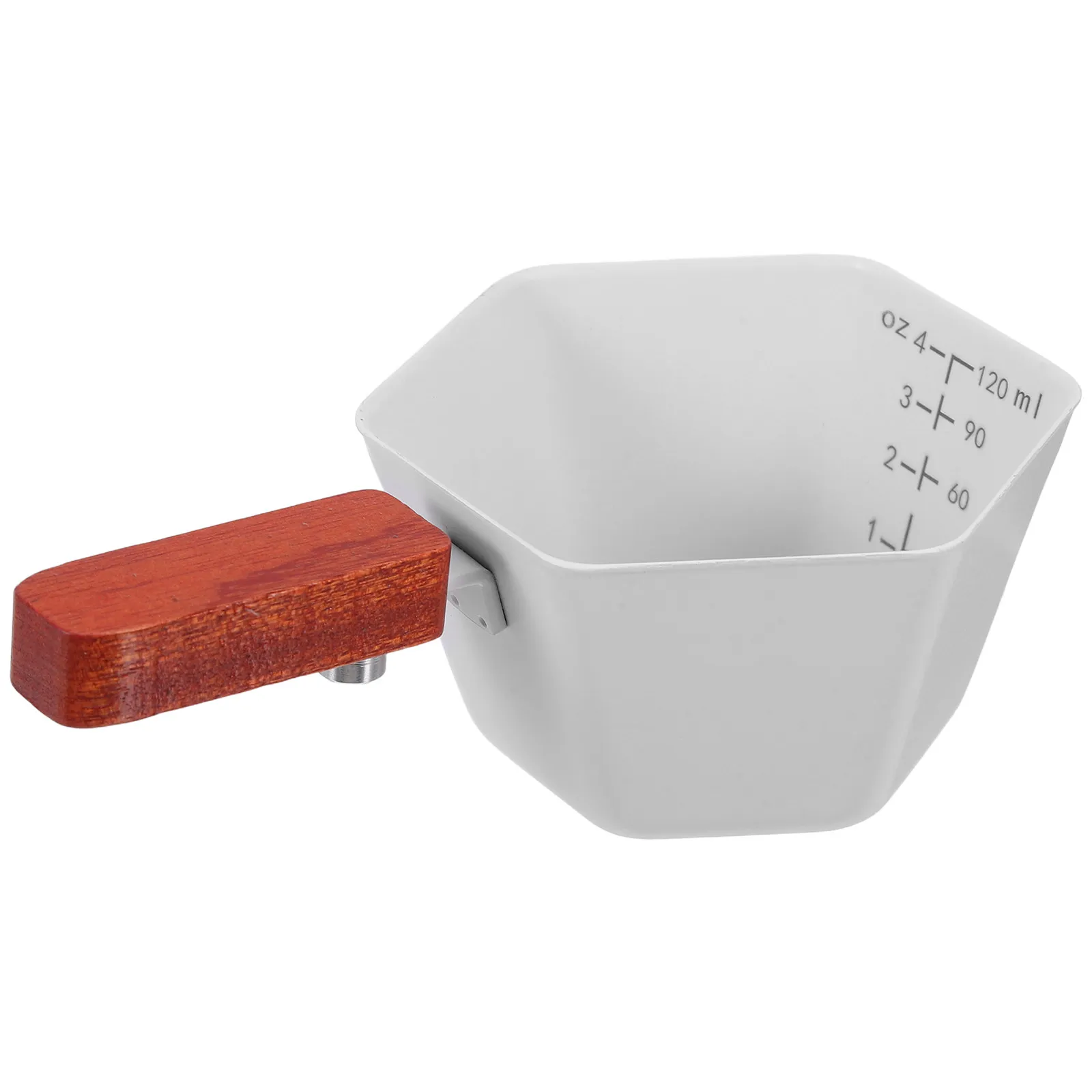 Мерный стакан для эспрессо из нержавеющей стали, 4 унции (120 мл), с V-образным носиком, деревянной ручкой, для экстракции кофе и розлива, для дома, офиса, кафе
Мерный стакан для эспрессо из нержавеющей стали, 4 унции (120 мл), с V-образным носиком, деревянной ручкой, для экстракции кофе и розлива, для дома, офиса, кафе