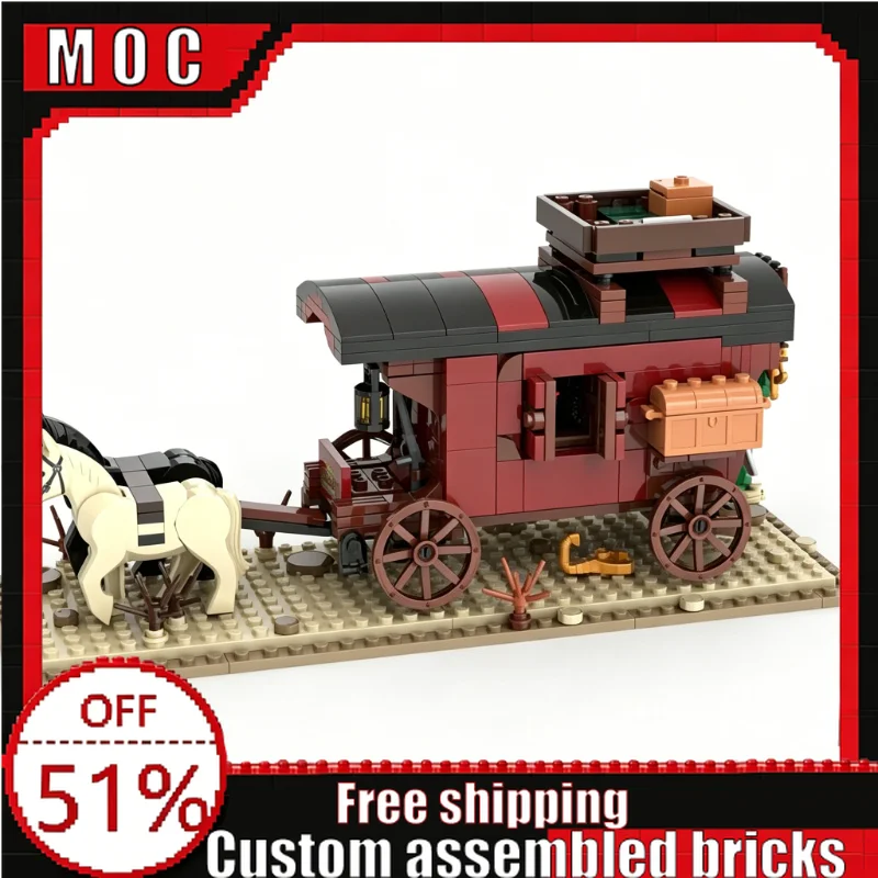 631 Parts MOC Western Medicine Wagon Model Creative Scene Building Blocks DIY Assembly Educational Toy Birthday Christmas Gifts
631 Parts MOC Western Medicine Wagon Model Creative Scene Building Blocks DIY Assembly Educational Toy Birthday Christmas Gifts