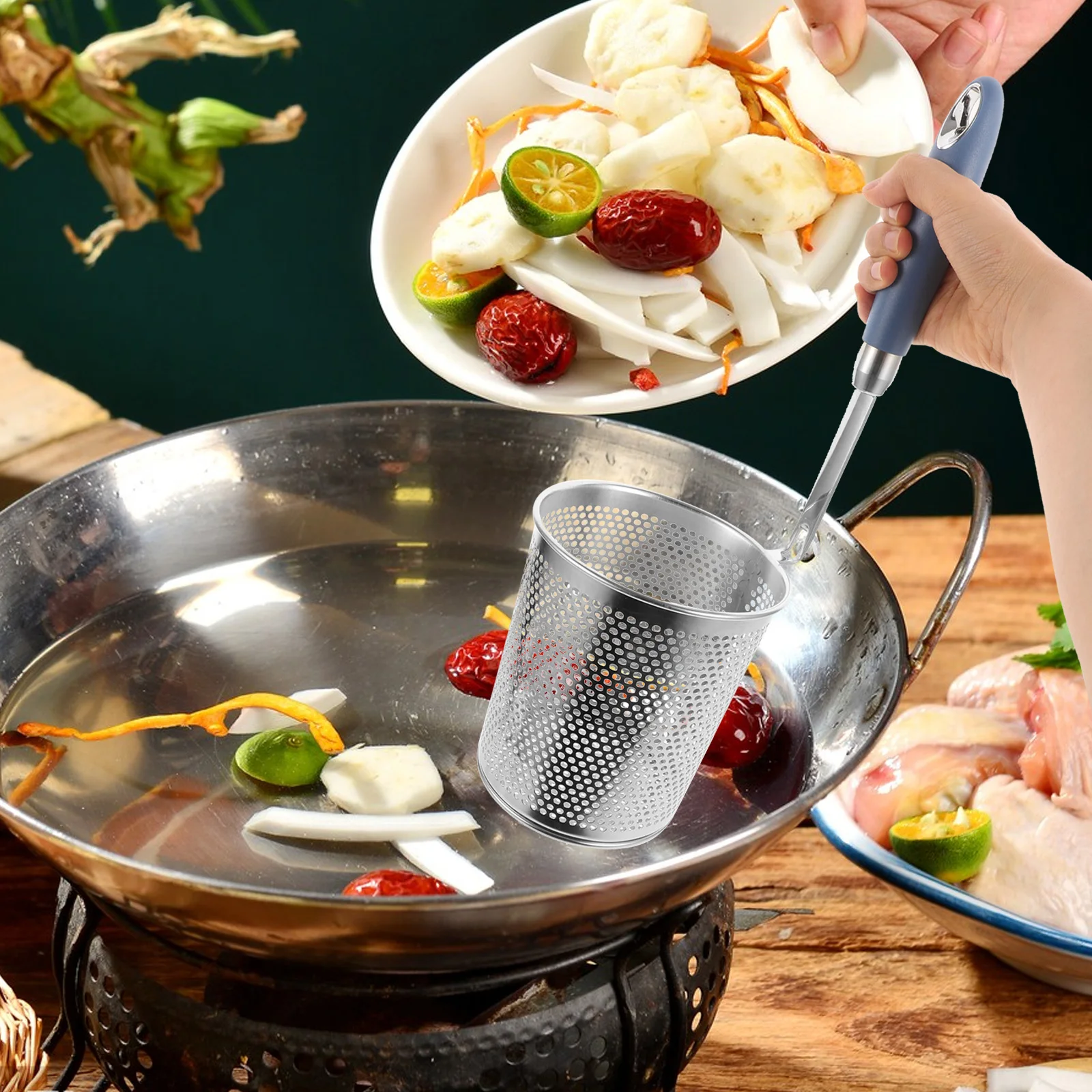 NonSlip Blue Small Spaghetti Strainer Spoon Stainless Steel Pasta Colander Kitchen Cookware Practical Baskets Handle
NonSlip Blue Small Spaghetti Strainer Spoon Stainless Steel Pasta Colander Kitchen Cookware Practical Baskets Handle