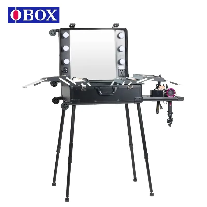 Multifunctional Makeup Suitcase With Hide Feet Bars Professional Makeup Trolley case With Mirror Storage Box With Wheels
Multifunctional Makeup Suitcase With Hide Feet Bars Professional Makeup Trolley case With Mirror Storage Box With Wheels