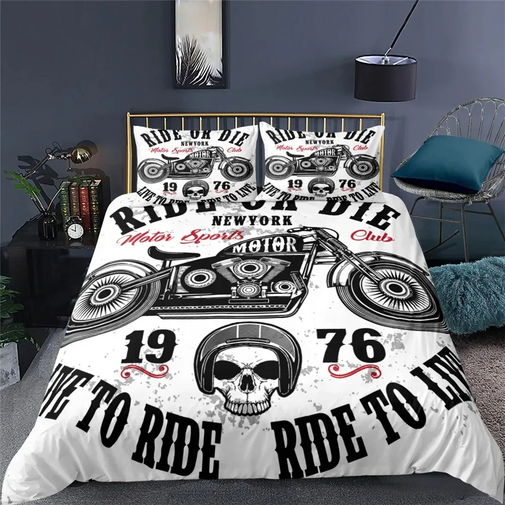 3D Motorcycle Skull Duvet Cover Set Full Queen King Size Polyester Bedding Set Double Single Comforter Cover Set for Adult Teens
3D Motorcycle Skull Duvet Cover Set Full Queen King Size Polyester Bedding Set Double Single Comforter Cover Set for Adult Teens