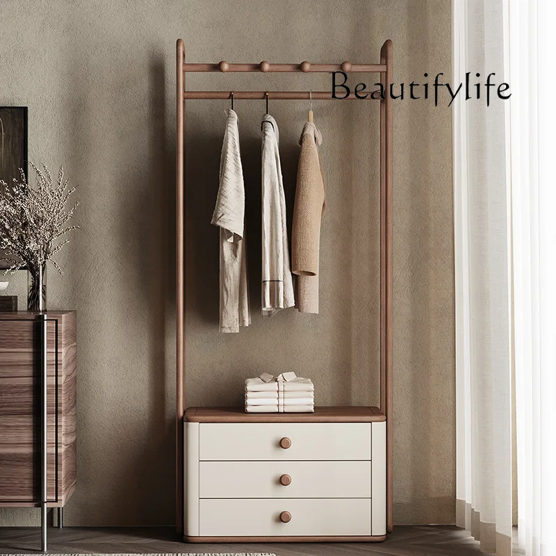 All solid wood coat rack, multi-functional bedside table integrated against the wall, simple bedroom, living room entrance door
All solid wood coat rack, multi-functional bedside table integrated against the wall, simple bedroom, living room entrance door