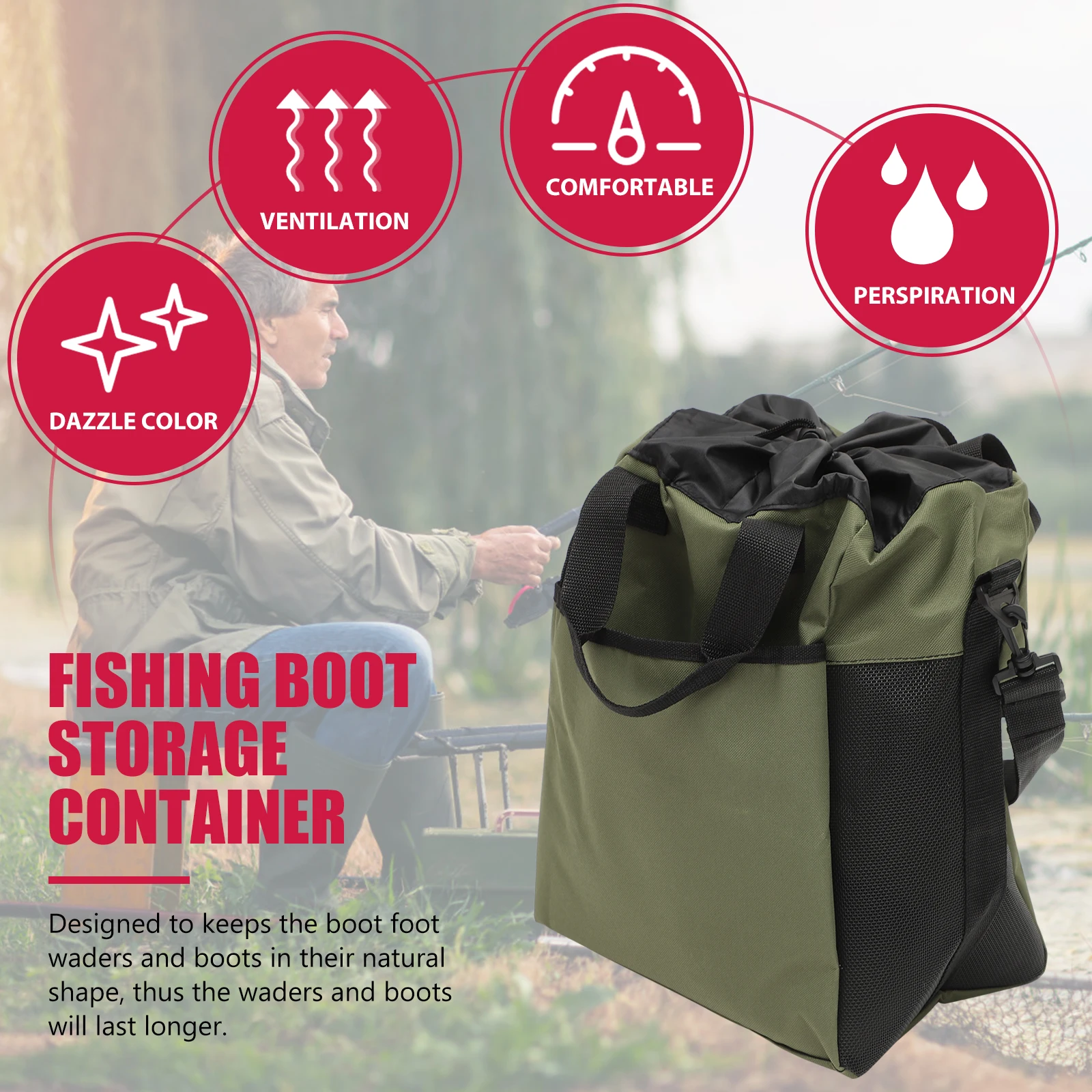 Adjustable Wading Bag Storage Pouch Organizer Case For Foot Waders Rain Snow Boots Portable Organizer Boot Carrier Container
Adjustable Wading Bag Storage Pouch Organizer Case For Foot Waders Rain Snow Boots Portable Organizer Boot Carrier Container