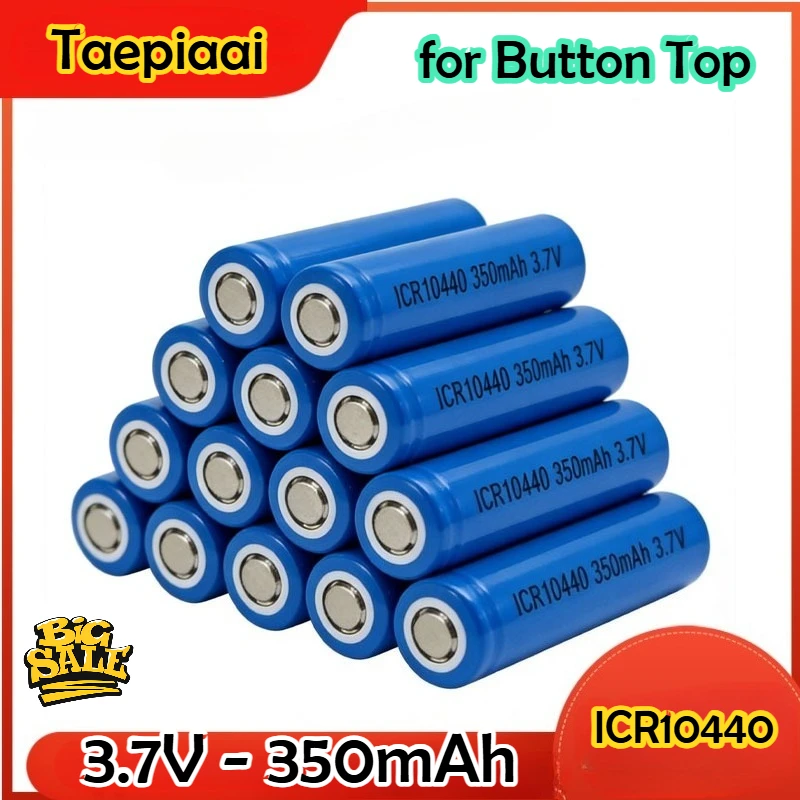 3.7V 350mAh ICR10440 Lithium Ion Battery - Button Top, Reusable & Long-Lasting for Flashlights, Headlamps, Pen Light
3.7V 350mAh ICR10440 Lithium Ion Battery - Button Top, Reusable & Long-Lasting for Flashlights, Headlamps, Pen Light