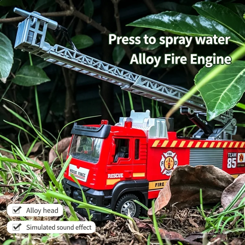 Diecast Fire Truck Alloy Firefighter Water Spray Sprinkler Toy Simulation Truck with Light Music Rescue Engine Kid Boy Gifts
Diecast Fire Truck Alloy Firefighter Water Spray Sprinkler Toy Simulation Truck with Light Music Rescue Engine Kid Boy Gifts