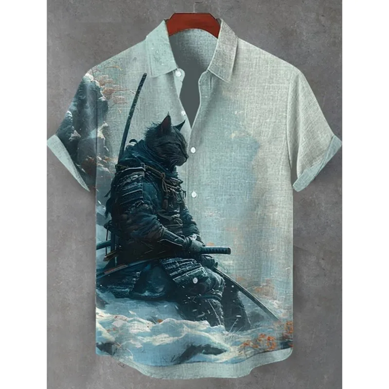 Summer Men's Novelty Funny Cat Shirt Casual Fashion Loose Short Sleeve Lapel Top Cardigan Comfortable Breathable Men's Clothing
Summer Men's Novelty Funny Cat Shirt Casual Fashion Loose Short Sleeve Lapel Top Cardigan Comfortable Breathable Men's Clothing