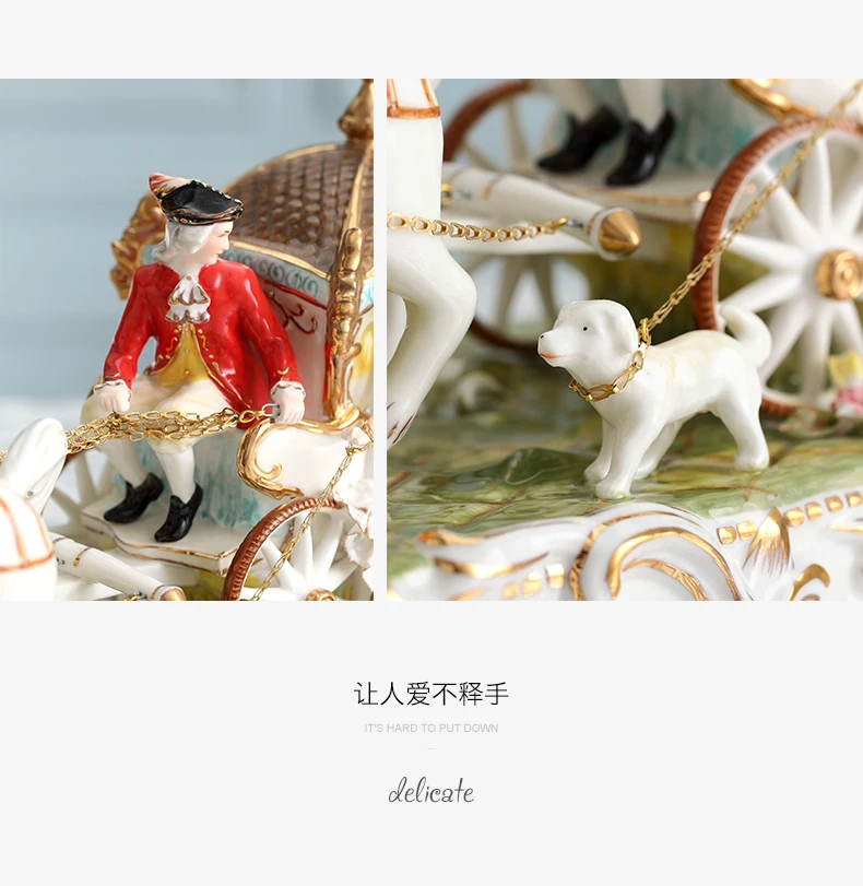 Lace porcelain carriage porch enamel retro court luxury exquisite ornament ceramic craft
Lace porcelain carriage porch enamel retro court luxury exquisite ornament ceramic craft