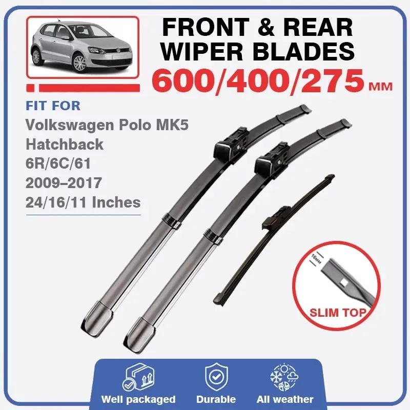 For Volkswagen VW Polo 5 MK5 6R 6C 61 2009 2017 Front Rear Wiper Blades Windshield Windscreen Window GTI Hatchback Accessories
For Volkswagen VW Polo 5 MK5 6R 6C 61 2009 2017 Front Rear Wiper Blades Windshield Windscreen Window GTI Hatchback Accessories