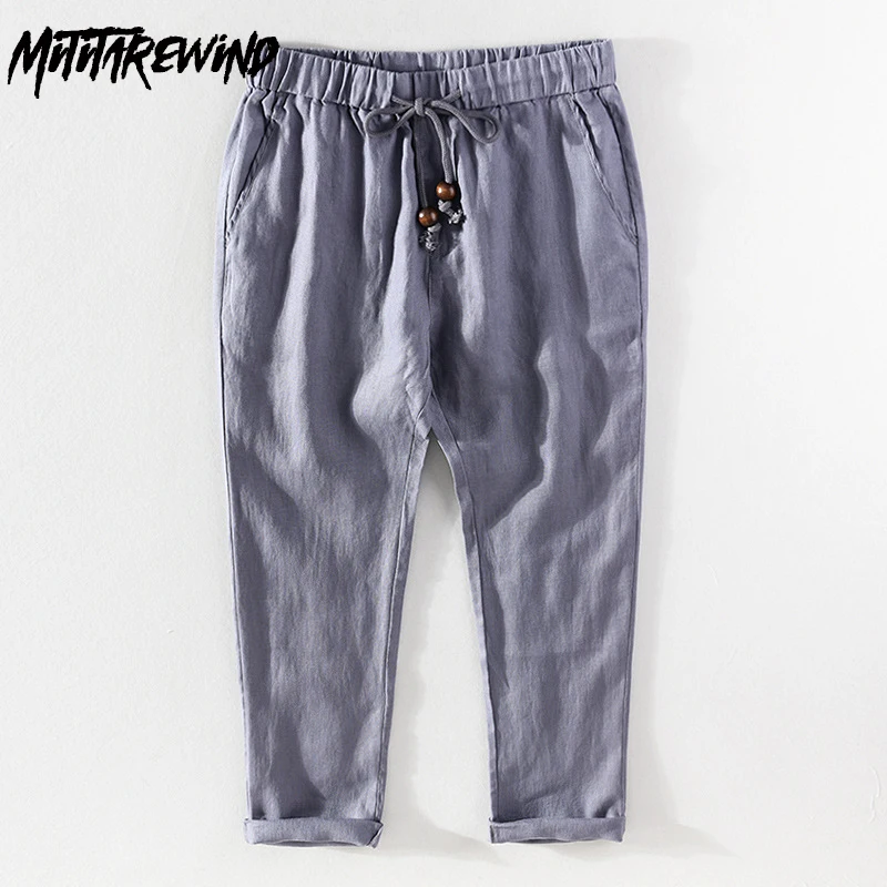 Wintage Summer Men Pants Breathable Beach Causal Pure Linen Pants Drawstring Elastic Waist Trousers Straight Nine Point Pants
Wintage Summer Men Pants Breathable Beach Causal Pure Linen Pants Drawstring Elastic Waist Trousers Straight Nine Point Pants