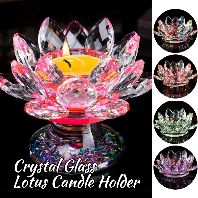110mm Quartz Crystal Lotus Candle Holder Feng Shui Home Decor, Wedding Party Ornament, Glass Figurine Gift for Home & Souvenir
110mm Quartz Crystal Lotus Candle Holder Feng Shui Home Decor, Wedding Party Ornament, Glass Figurine Gift for Home & Souvenir