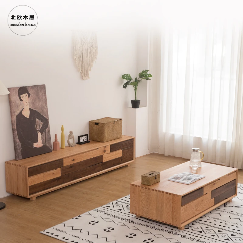 Black Walnut TV Cabinet Living Room Solid Wood Audio-Visual Storage Drawer Tea Table Combination
Black Walnut TV Cabinet Living Room Solid Wood Audio-Visual Storage Drawer Tea Table Combination
