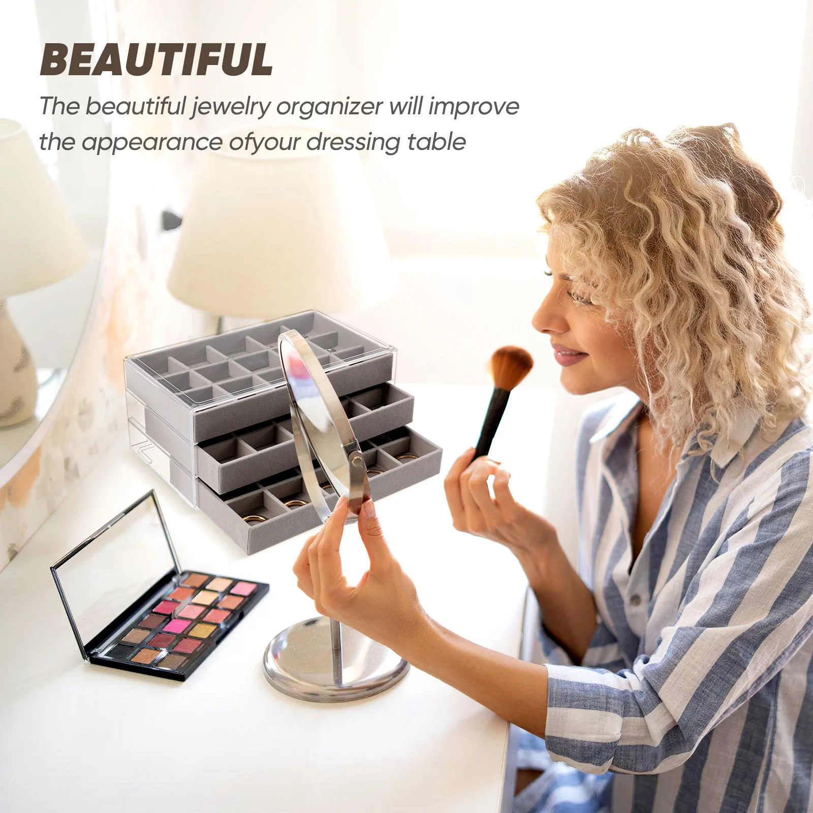 Акриловая коробка для хранения ювелирных изделий, многослойное ожерелье, кольца, серьги, органайзер, домашний держатель для ювелирных изделий, настольный органайзер
Акриловая коробка для хранения ювелирных изделий, многослойное ожерелье, кольца, серьги, органайзер, домашний держатель для ювелирных изделий, настольный органайзер