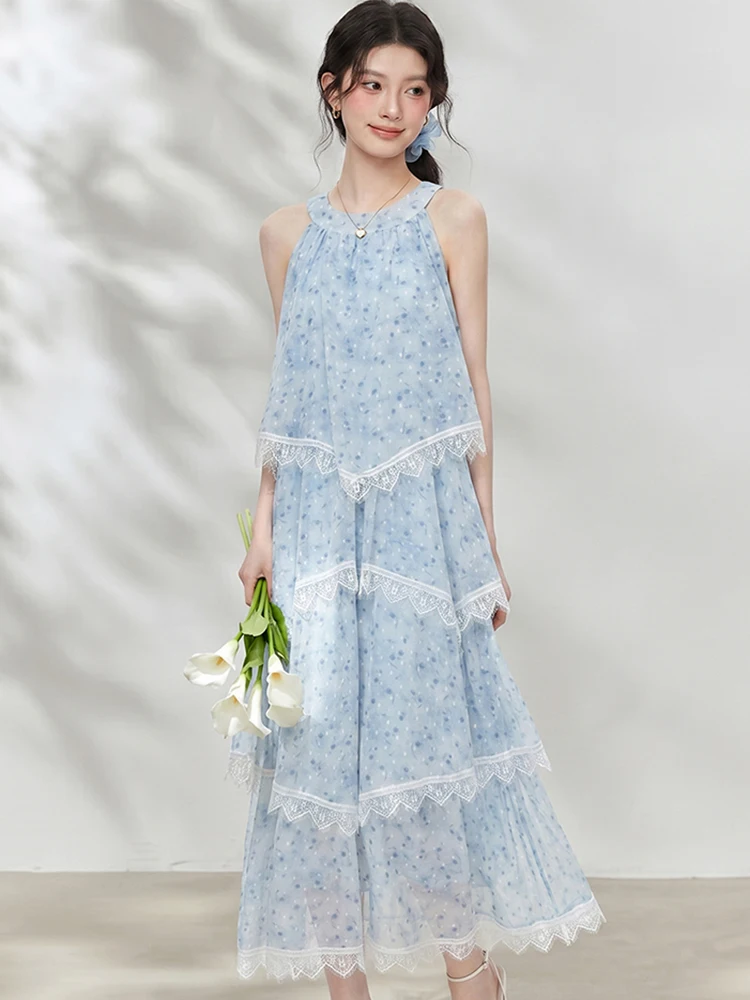 Summer Boho Blue Floral Chiffon Patchwork Lace Long Dress Women Elegant Casual Neck-mounted Dress 2026 Korean Bodycon Prom Dress
Summer Boho Blue Floral Chiffon Patchwork Lace Long Dress Women Elegant Casual Neck-mounted Dress 2026 Korean Bodycon Prom Dress