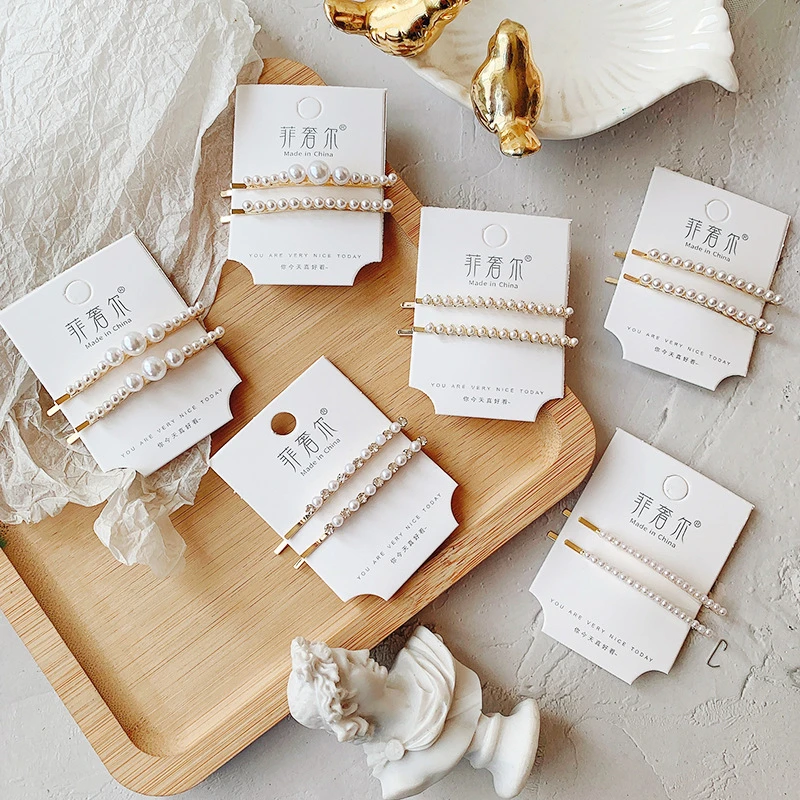 Korean Version Pearl Hair Clip with Small Bangs on The Side Straight Clip Edge Clip Simple Temperament Hair Clip Pair Clip 
Korean Version Pearl Hair Clip with Small Bangs on The Side Straight Clip Edge Clip Simple Temperament Hair Clip Pair Clip