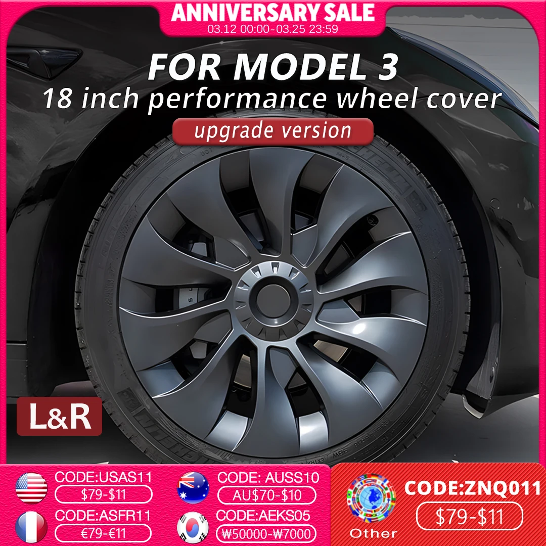 Комплект из 4 колпаков для колес Tesla Model 3, 18 дюймов, замена колпаков на колеса, полноразмерные накладки на диски, аксессуары 2018-2023
Комплект из 4 колпаков для колес Tesla Model 3, 18 дюймов, замена колпаков на колеса, полноразмерные накладки на диски, аксессуары 2018-2023