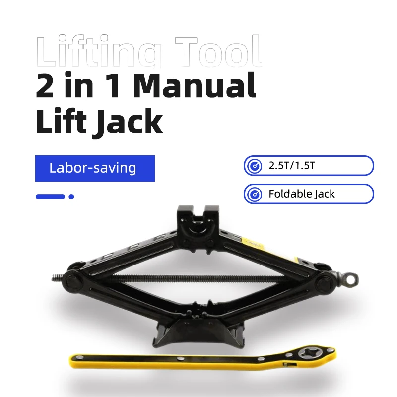 2 in 1 Manual Lift Jack 2.5T 1.5T - Foldable Car Repair Tool with Labor-saving Ratchet Wrench - Practical Car Jack
2 in 1 Manual Lift Jack 2.5T 1.5T - Foldable Car Repair Tool with Labor-saving Ratchet Wrench - Practical Car Jack