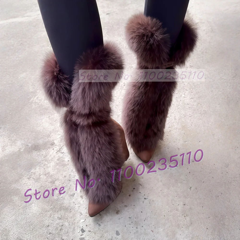 Шоколадно-коричневые ботинки на танкетке из натурального меха, женские модные меховые ботинки с острым носком на шнуровке, женские элегантные зимние замшевые зимние ботильоны
Шоколадно-коричневые ботинки на танкетке из натурального меха, женские модные меховые ботинки с острым носком на шнуровке, женские элегантные зимние замшевые зимние ботильоны