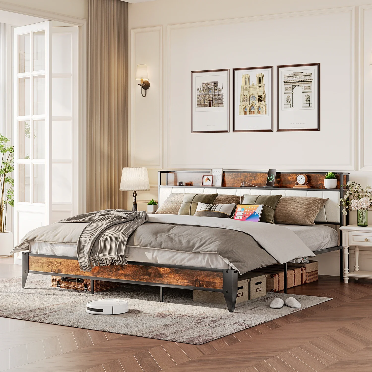 # Moderner Queen Size Metall Pl Leit Bett rahmen mit Holz Kopfteil & Trittbrett Stahl latten & Lagerung für Schlafzimmer
# Moderner Queen Size Metall Pl Leit Bett rahmen mit Holz Kopfteil & Trittbrett Stahl latten & Lagerung für Schlafzimmer