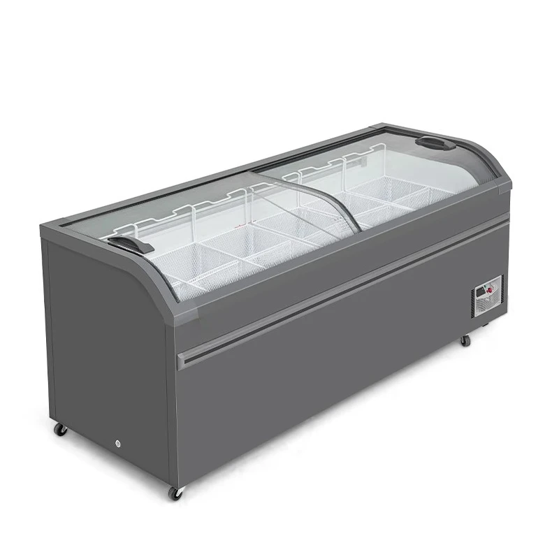 Refrigerated display cabinet Frozen transparent glass fresh-keeping cabinet Commercial supermarket freezer Large 
Refrigerated display cabinet Frozen transparent glass fresh-keeping cabinet Commercial supermarket freezer Large