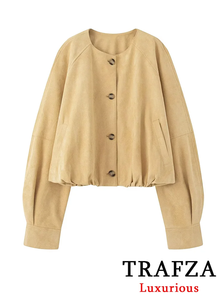 TRAFZA Vintage Casual Faux Fur Women Jackets Solid O-Neck Single Breasted Long Sleeve Pockets Coat Fashion 2025 Autumn Outwear
TRAFZA Vintage Casual Faux Fur Women Jackets Solid O-Neck Single Breasted Long Sleeve Pockets Coat Fashion 2025 Autumn Outwear