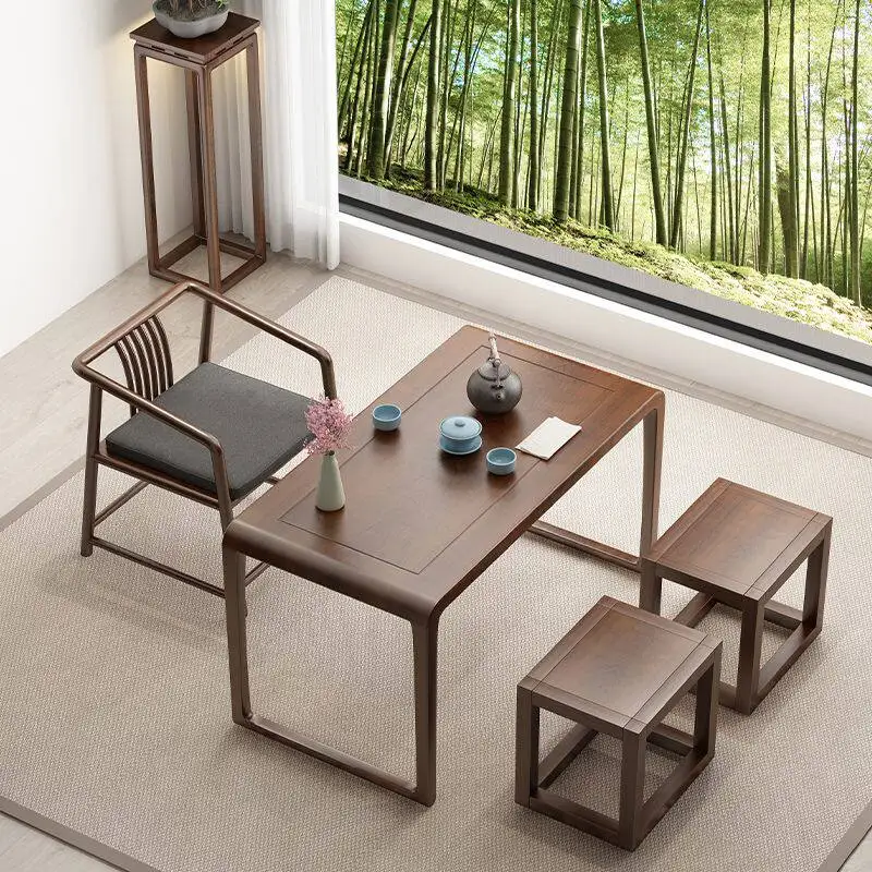 Balcony tea table chair small apartment balcony tea table black walnut simple solid wood zen tea table log
Balcony tea table chair small apartment balcony tea table black walnut simple solid wood zen tea table log