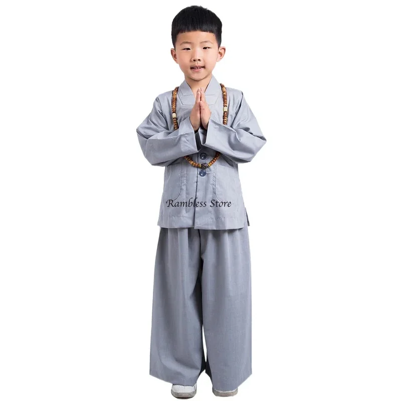 Kids Monk Gray Robes Chinese Tradistional Laymen Ropa Sets for Children Meditation Kung Fu Temple Buddism Taoism Clothing
Kids Monk Gray Robes Chinese Tradistional Laymen Ropa Sets for Children Meditation Kung Fu Temple Buddism Taoism Clothing
