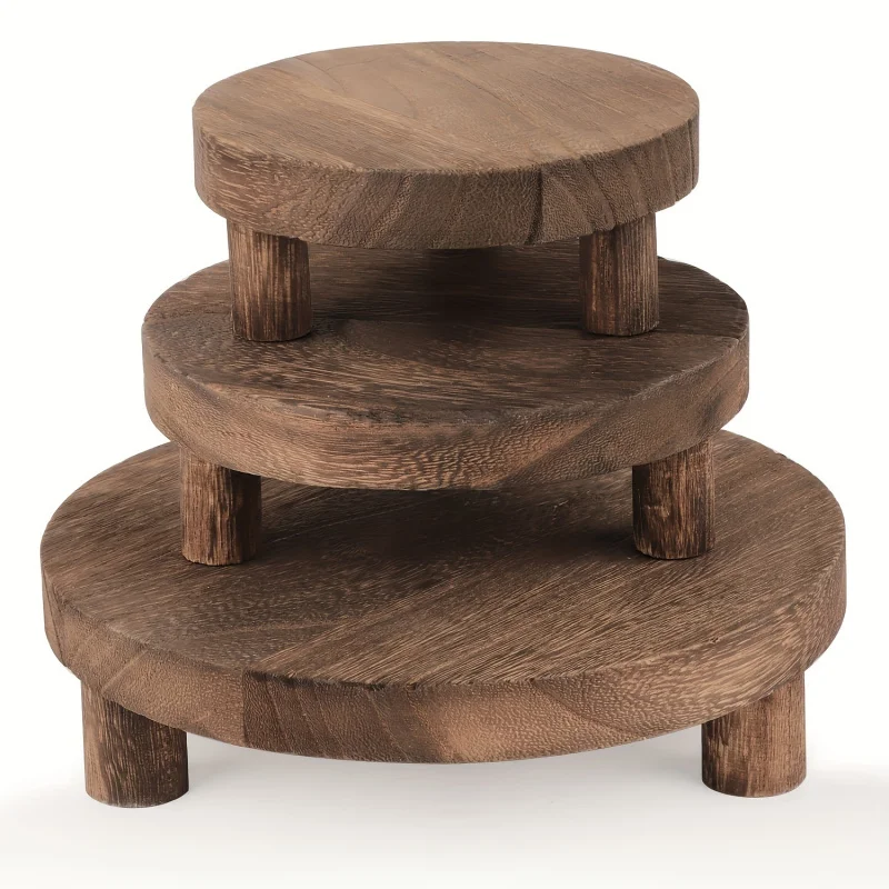  3pcs Rustic Wooden Display Stands - Multi-Tier Cake Riser with Sleek Legs for Home Decor, Christmas & Organizer -Natural Finis
3pcs Rustic Wooden Display Stands - Multi-Tier Cake Riser with Sleek Legs for Home Decor, Christmas & Organizer -Natural Finis