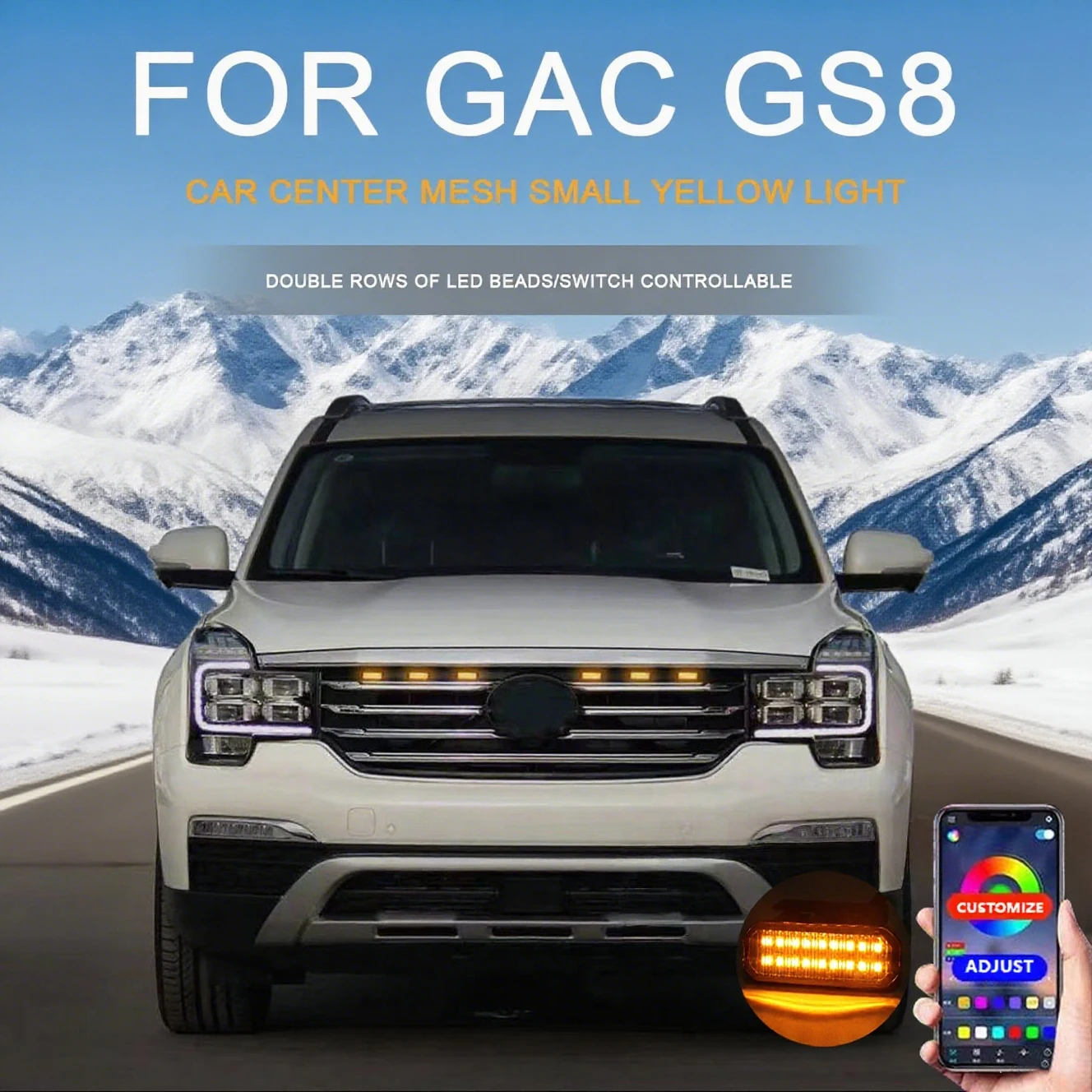 ДЛЯ GAC GS8 Передняя решетка Светодиодные фонари Автомобильные светодиодные дневные ходовые огни Желтый Белый 4-шт. центральная сетка маленький желтый свет
ДЛЯ GAC GS8 Передняя решетка Светодиодные фонари Автомобильные светодиодные дневные ходовые огни Желтый Белый 4-шт. центральная сетка маленький желтый свет