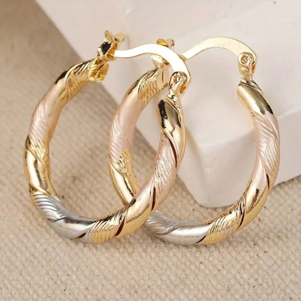 Round Ring Earrings, Vintage Bohemian Twist Pattern, Casual Wedding Party Jewelry, Ladies' Birthday Gift
Round Ring Earrings, Vintage Bohemian Twist Pattern, Casual Wedding Party Jewelry, Ladies' Birthday Gift