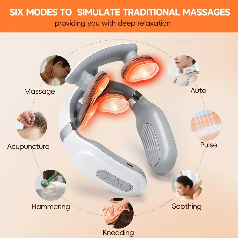Customizable pads,6 modes and 16 levels,Portable Cordless USB Charging Gift for Men Smart Neck and Shoulder Massager-4 Massager
Customizable pads,6 modes and 16 levels,Portable Cordless USB Charging Gift for Men Smart Neck and Shoulder Massager-4 Massager