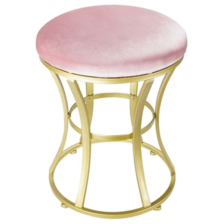 Veet Round Vanity Stool Chair, Pink Veet Footrest Ottoman Foot Stool Seat with Golden Metal Legs, Makeup Chair for Bathroom Van
Veet Round Vanity Stool Chair, Pink Veet Footrest Ottoman Foot Stool Seat with Golden Metal Legs, Makeup Chair for Bathroom Van
