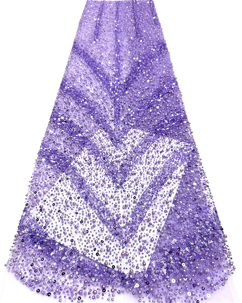 African Bridal Lace Fabric Beaded Sequins Embroidery High Quality French Tulle for Wedding Gown Nigerian Style
African Bridal Lace Fabric Beaded Sequins Embroidery High Quality French Tulle for Wedding Gown Nigerian Style