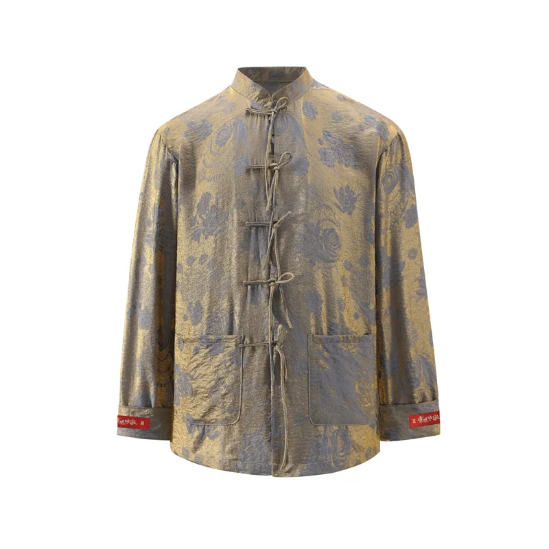 2026 Old Money Satin Jacquard Tang Jacket Men Mandarin Collar Flower Print Shirt Frog Button Loose Outerwear Chinese Style Coat
2026 Old Money Satin Jacquard Tang Jacket Men Mandarin Collar Flower Print Shirt Frog Button Loose Outerwear Chinese Style Coat