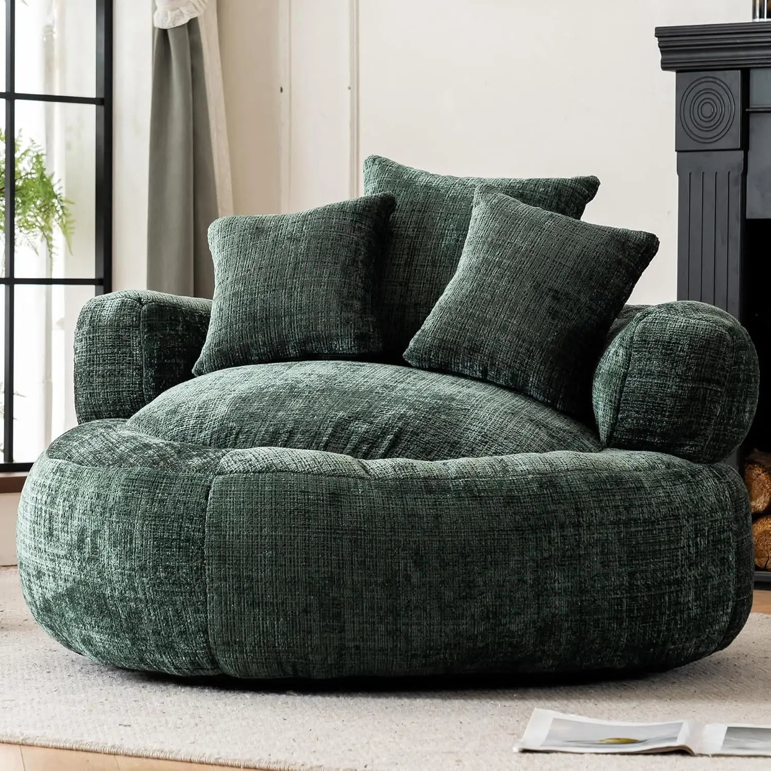 Chairs for Adults, Oversized Lazy Sofa with Memory Foam Filling and 3 Pillows, Soft Chenille Bean Bag Couch for Living Room
Chairs for Adults, Oversized Lazy Sofa with Memory Foam Filling and 3 Pillows, Soft Chenille Bean Bag Couch for Living Room